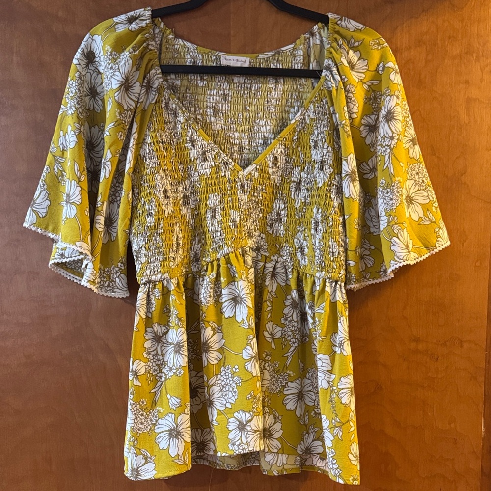 Hem & Thread Yellow Floral Blouse